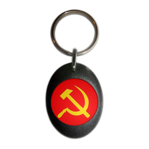 Soviet Union Flag - Plastic Oval Key Ring Soviet Union Flag - Plastic Oval Key Ring