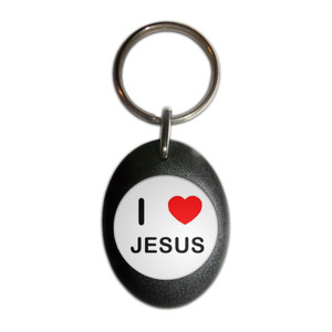 I Love Jesus - Plastic Oval Key Ring