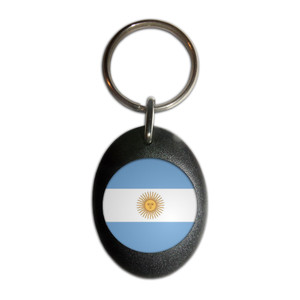 Argentina Flag - Plastic Oval Key Ring Argentina Flag - Plastic Oval Key Ring