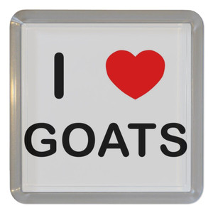 I Love Goats - Plastic Tea Coaster / Beer Mat