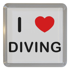 I Love Diving - Plastic Tea Coaster / Beer Mat