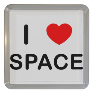 I Love Space - Plastic Tea Coaster / Beer Mat
