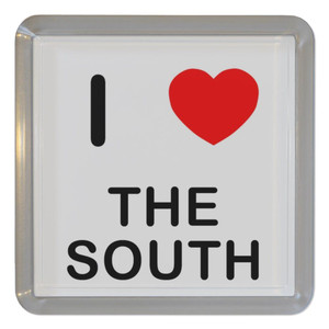 I love The South - Plastic Tea Coaster / Beer Mat