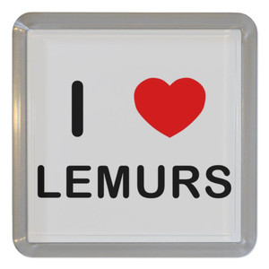 I Love Lemurs - Plastic Tea Coaster / Beer Mat
