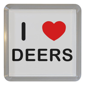 I Love Deers - Plastic Tea Coaster / Beer Mat