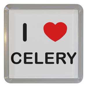 I Love Celery - Plastic Tea Coaster / Beer Mat