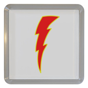Lightning Bolt Red - Plastic Tea Coaster / Beer Mat Lightning Bolt Red - Plastic Tea Coaster / Beer Mat