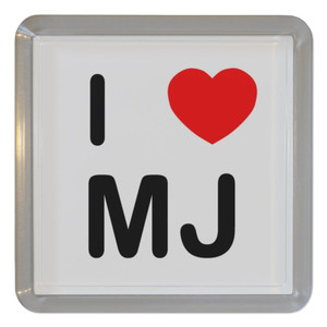I Love MJ - Plastic Tea Coaster / Beer Mat