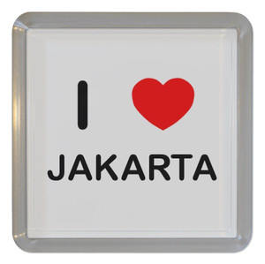I Love Jakarta - Plastic Tea Coaster / Beer Mat