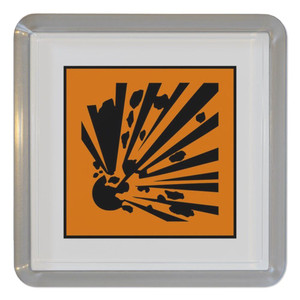 Explosives - Plastic Tea Coaster / Beer Mat Explosives - Plastic Tea Coaster / Beer Mat