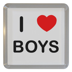 I Love Boys - Plastic Tea Coaster / Beer Mat