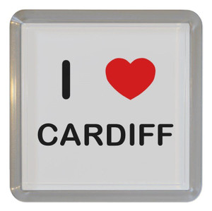 I Love Cardiff - Plastic Tea Coaster / Beer Mat