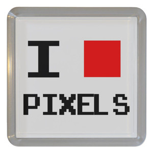 Pixel Love - Plastic Tea Coaster / Beer Mat Pixel Love - Plastic Tea Coaster / Beer Mat