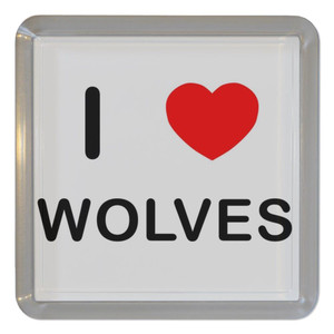I Love Wolves - Plastic Tea Coaster / Beer Mat