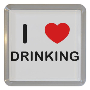 I Love Drinking - Plastic Tea Coaster / Beer Mat I Love Drinking - Plastic Tea Coaster / Beer Mat