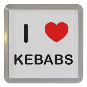 I Love Kebabs - Plastic Tea Coaster / Beer Mat