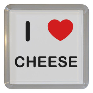 I Love Cheese - Plastic Tea Coaster / Beer Mat