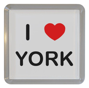 I Love York - Plastic Tea Coaster / Beer Mat