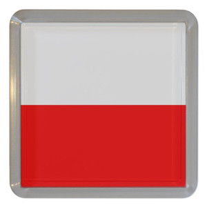 Poland Flag - Plastic Tea Coaster / Beer Mat