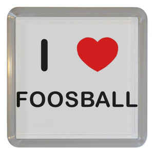 I Love Foosball - Plastic Tea Coaster / Beer Mat