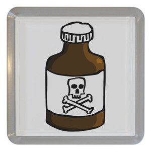 Poison Bottle - Plastic Tea Coaster / Beer Mat