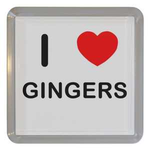 I Love Gingers - Plastic Tea Coaster / Beer Mat