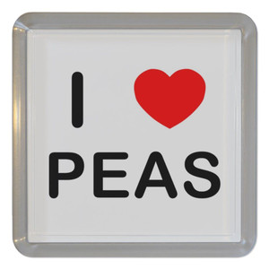 I Love Peas - Plastic Tea Coaster / Beer Mat