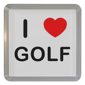 I Love Golf - Plastic Tea Coaster / Beer Mat