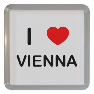 I Love Vienna - Plastic Tea Coaster / Beer Mat