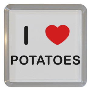 I Love Potatoes - Plastic Tea Coaster / Beer Mat