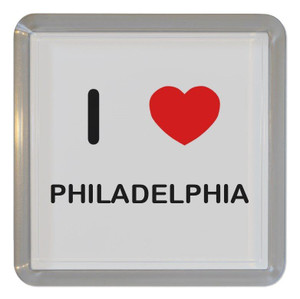 I Love Philadelphia - Plastic Tea Coaster / Beer Mat