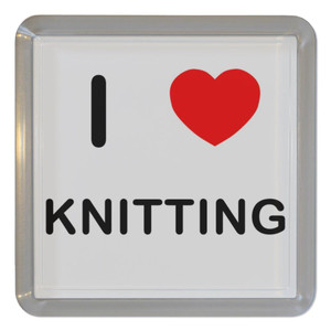 I Love Knitting - Plastic Tea Coaster / Beer Mat