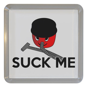 Suck Me - Plastic Tea Coaster / Beer Mat Suck Me - Plastic Tea Coaster / Beer Mat