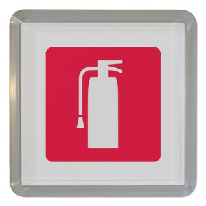 Fire Extinguisher - Plastic Tea Coaster / Beer Mat