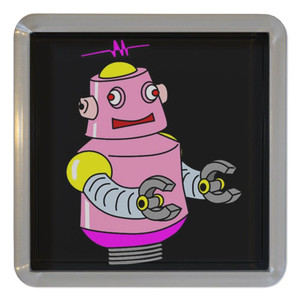 Black Girl Robot - Plastic Tea Coaster / Beer Mat