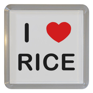 I Love Rice - Plastic Tea Coaster / Beer Mat