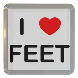 I Love Feet - Plastic Tea Coaster / Beer Mat