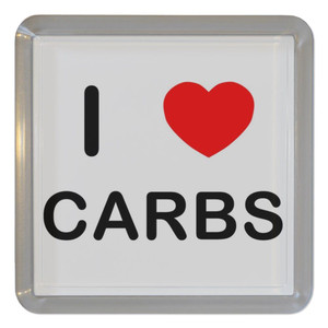 I Love Carbs - Plastic Tea Coaster / Beer Mat