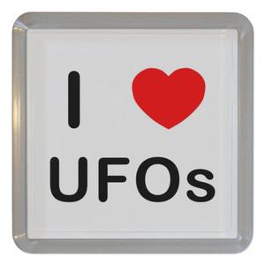 I Love Ufos - Plastic Tea Coaster / Beer Mat