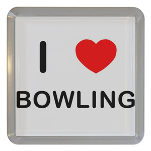 I Love Bowling - Plastic Tea Coaster / Beer Mat