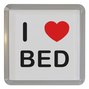 I Love Bed - Plastic Tea Coaster / Beer Mat I Love Bed - Plastic Tea Coaster / Beer Mat