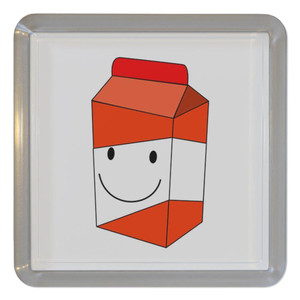 Orange Juice Carton - Plastic Tea Coaster / Beer Mat Orange Juice Carton - Plastic Tea Coaster / Beer Mat