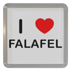 I Love Falafel - Plastic Tea Coaster / Beer Mat