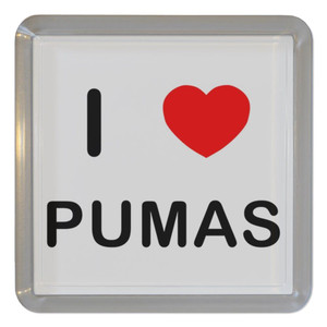 I Love Pumas - Plastic Tea Coaster / Beer Mat