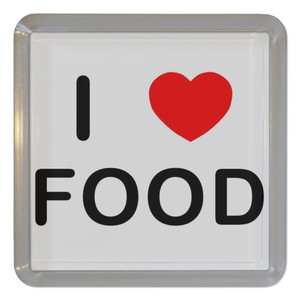 I Love Food - Plastic Tea Coaster / Beer Mat