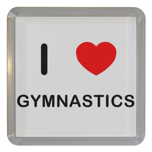 I Love Gymnastics - Plastic Tea Coaster / Beer Mat