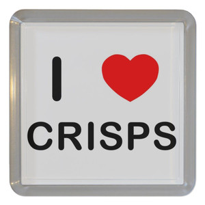 I Love Crisps - Plastic Tea Coaster / Beer Mat