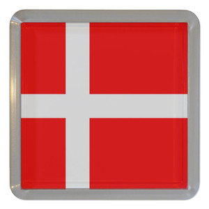 Denmark Flag - Plastic Tea Coaster / Beer Mat Denmark Flag - Plastic Tea Coaster / Beer Mat