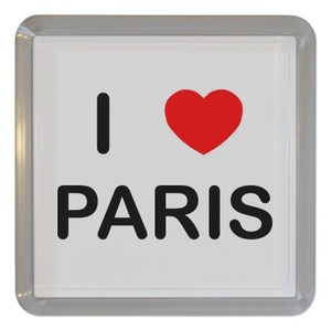 I Love Paris - Plastic Tea Coaster / Beer Mat