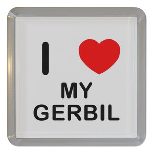 I Love My Gerbil - Plastic Tea Coaster / Beer Mat